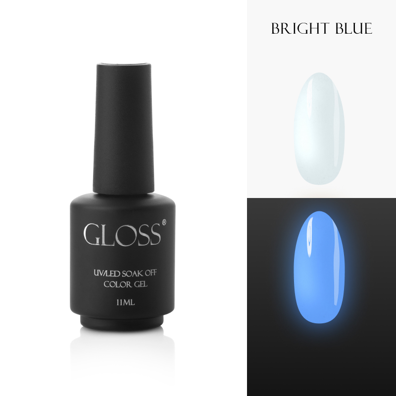 Luminescent gel polish Bright Blue Elf, 11 ml